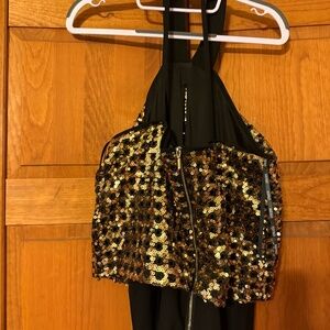 Gold sequin jumpsuit